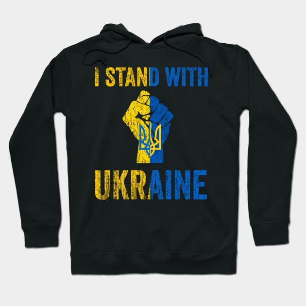 Support Ukraine I Stand With Ukraine Ukrainian Flag Hoodie by DUC3a7